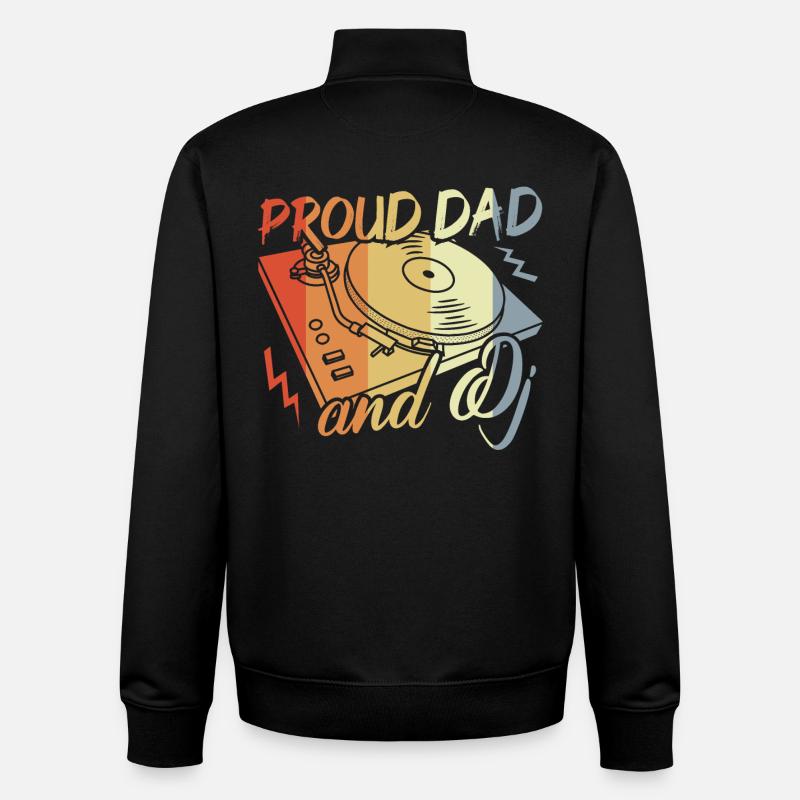 Disc Jockey Papa - Sweat zippé unisexe en coton bio Stanley/Stella - noir