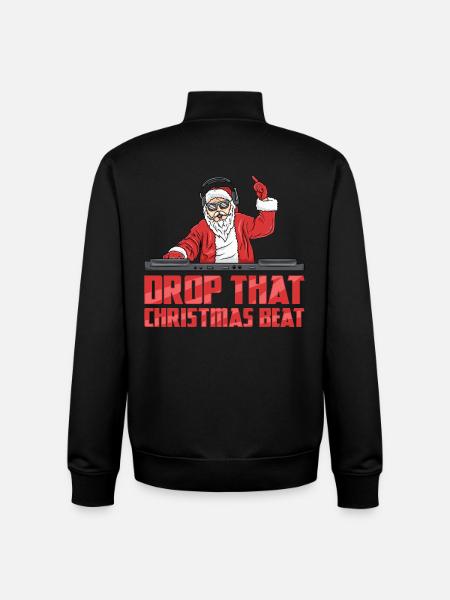 DJ Santa - Unisex Organic Zip Sweatshirt by Stanley/Stella - black