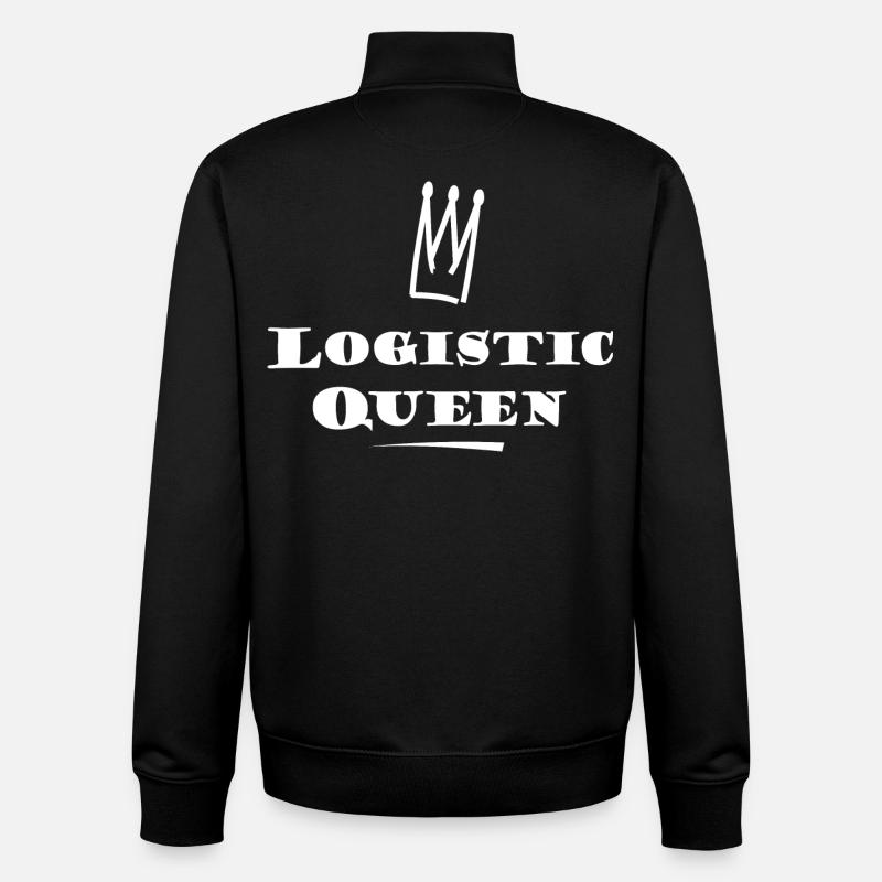 Queen of Logistics - Unisex Organic Zip Sweatshirt by Stanley/Stella - black