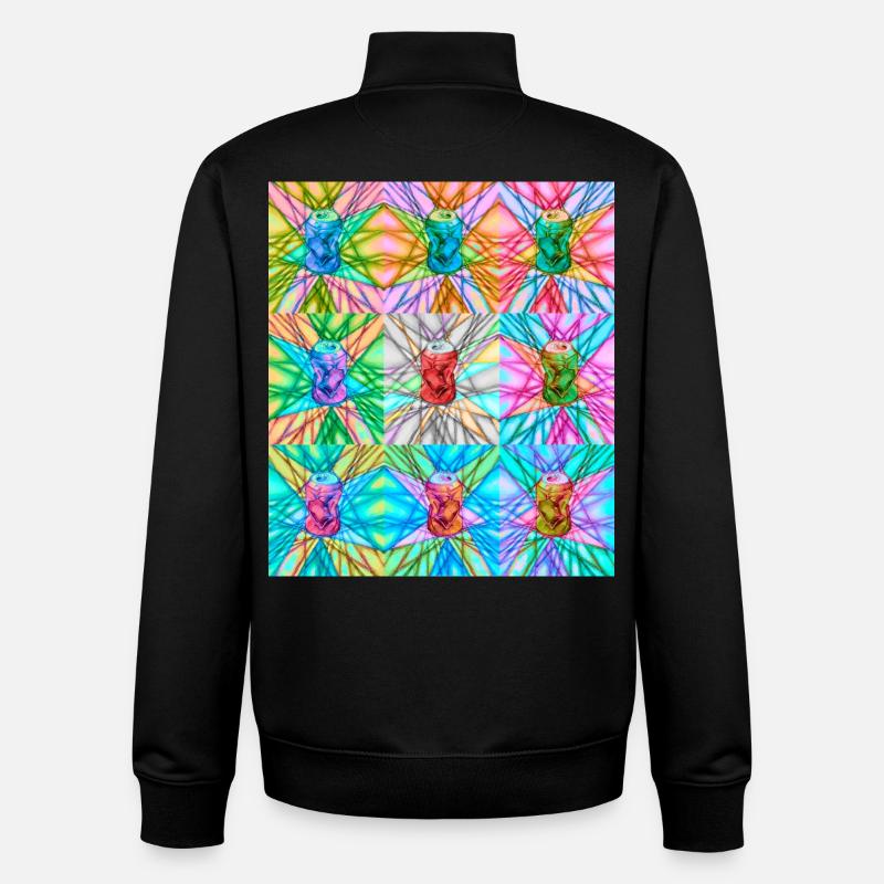 Vibrant Can and Abstract Light Pattern - Unisex Organic Zip Sweatshirt by Stanley/Stella - black