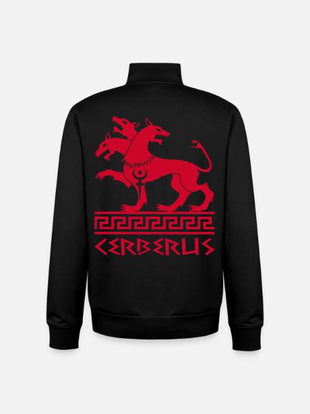 Red cerberus dog - Unisex Organic Zip Sweatshirt by Stanley/Stella - black