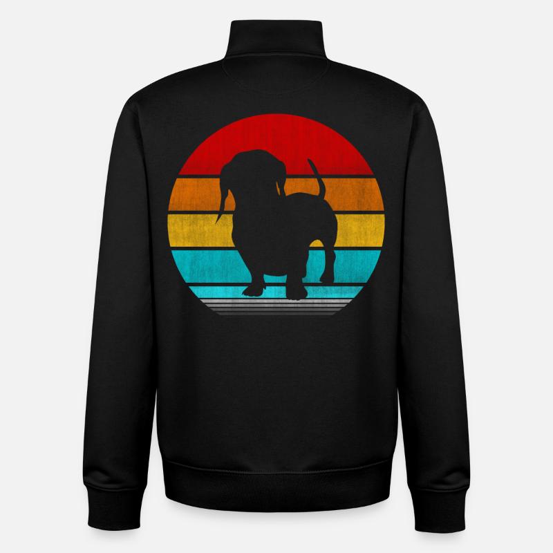 teckel - Sweat zippé unisexe en coton bio Stanley/Stella - noir