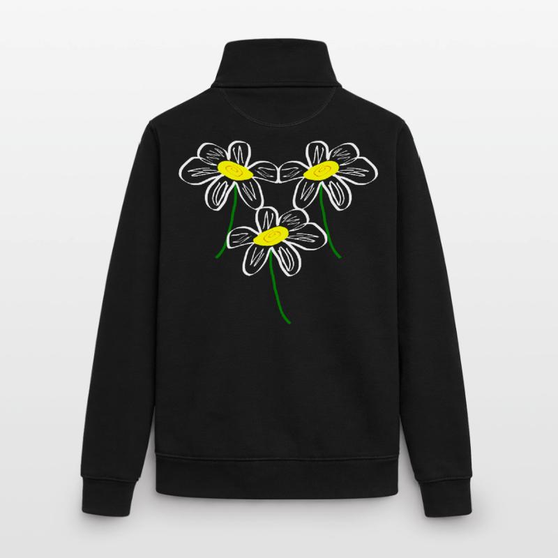 Fleur Blanche Fleurs Blanches Fleurs Blanches Fleurs Blanches Sweat zippé unisexe en coton bio Stanley/Stella