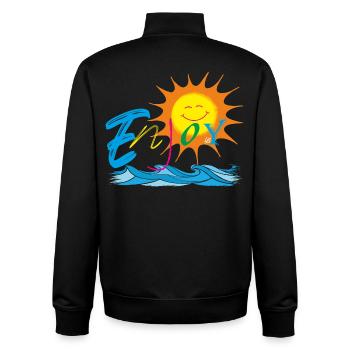 Jouir - Sweat zippé unisexe en coton bio Stanley/Stella - noir - Dos - AI Model Male 185 light (185cm)