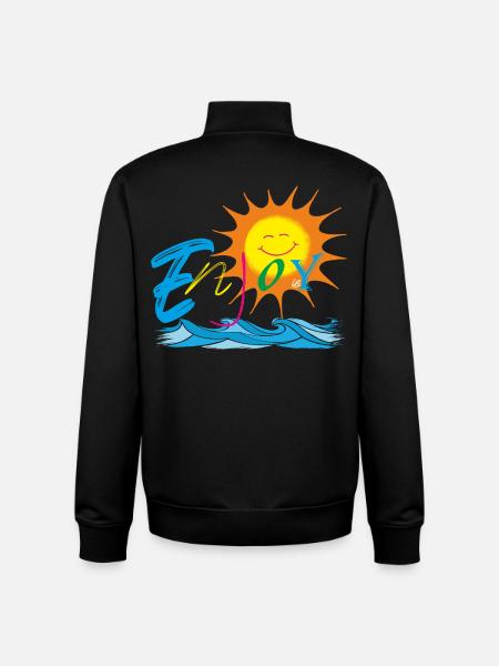Enjoy - Unisex Organic Zip Sweatshirt by Stanley/Stella - black