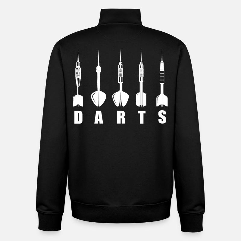 Dart Darts Darts logo - Unisex Organic Zip Sweatshirt by Stanley/Stella - black