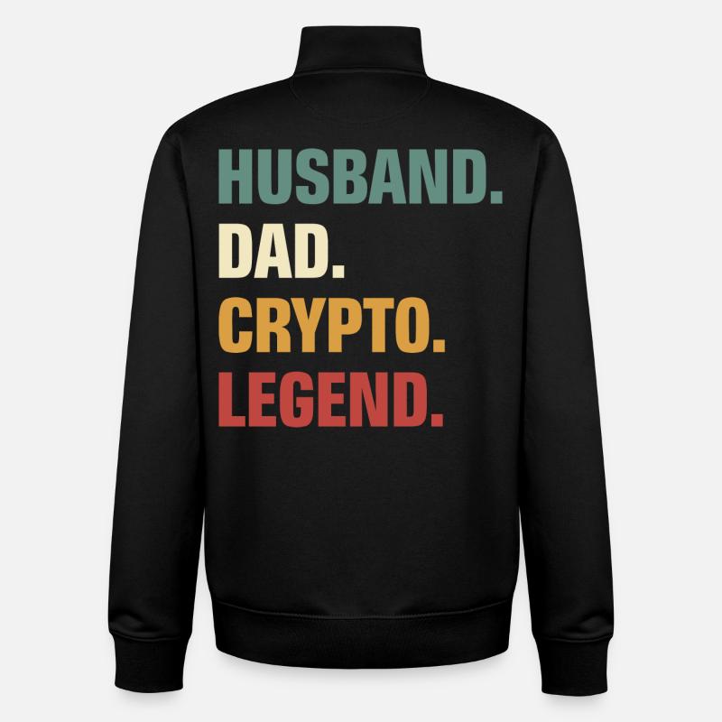 Crypto Papa - Sweat zippé unisexe en coton bio Stanley/Stella - noir
