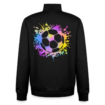 Paint Splashes Soccer Lover Graphisme Football - Sweat zippé unisexe en coton bio Stanley/Stella - noir - Dos - AI Model Male 185 light (185cm)