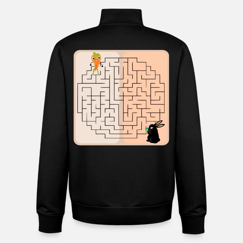 Labyrinth Bunny Easter Bunny - Unisex Organic Zip Sweatshirt by Stanley/Stella - black