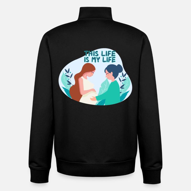 Sage-femme Obstétricienne enceinte - Sweat zippé unisexe en coton bio Stanley/Stella - noir