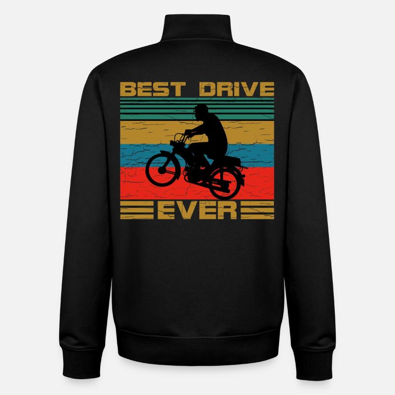 Rétro deux temps - Sweat zippé unisexe en coton bio Stanley/Stella - noir