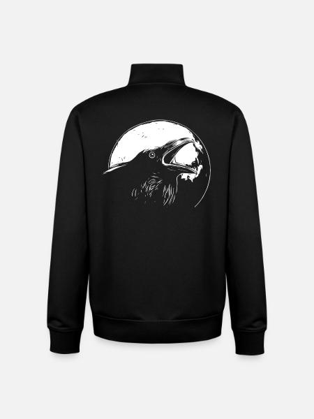 Raven in the full moon - Unisex Organic Zip Sweatshirt by Stanley/Stella - black