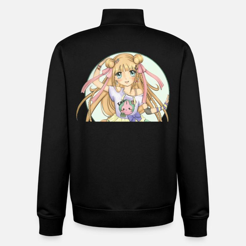 Mangas - Sweat zippé unisexe en coton bio Stanley/Stella - noir