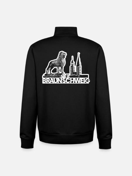 Brunswick Lion - Sweat zippé unisexe en coton bio Stanley/Stella - noir
