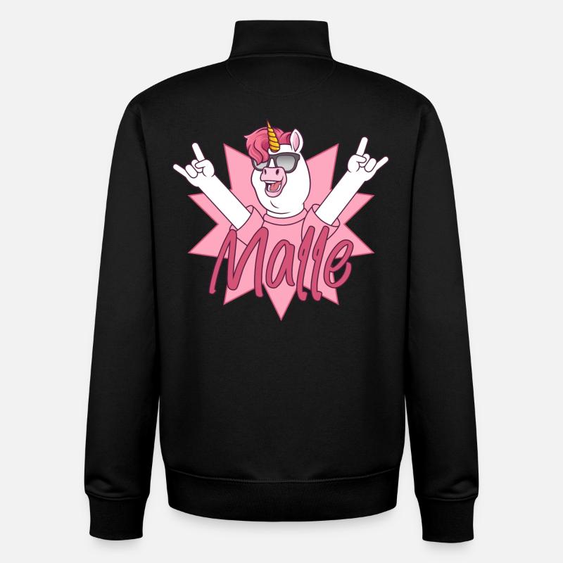 Malle Outfit Einhorn - Unisex Organic Zip Sweatshirt von Stanley/Stella - Schwarz