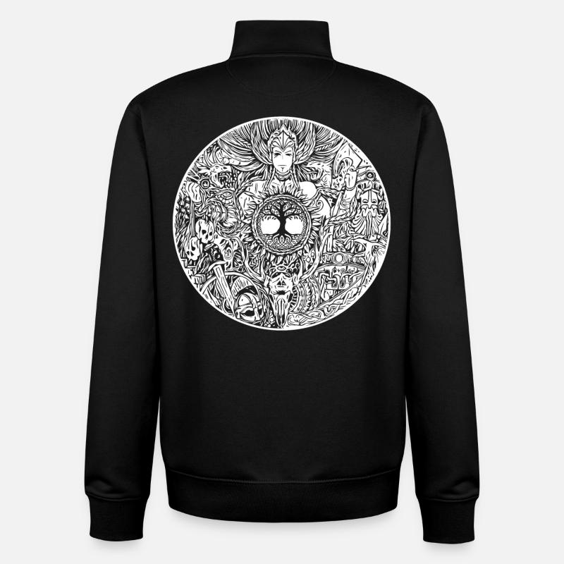 Bouclier viking - Valkyrie - Valkyrie - Sweat zippé unisexe en coton bio Stanley/Stella - noir