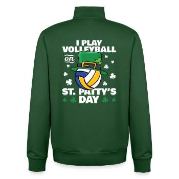 Volleyball de la Saint-Patrick - Sweat zippé unisexe en coton bio Stanley/Stella - vert bouteille - Dos - AI Model Male 185 dark (185cm)