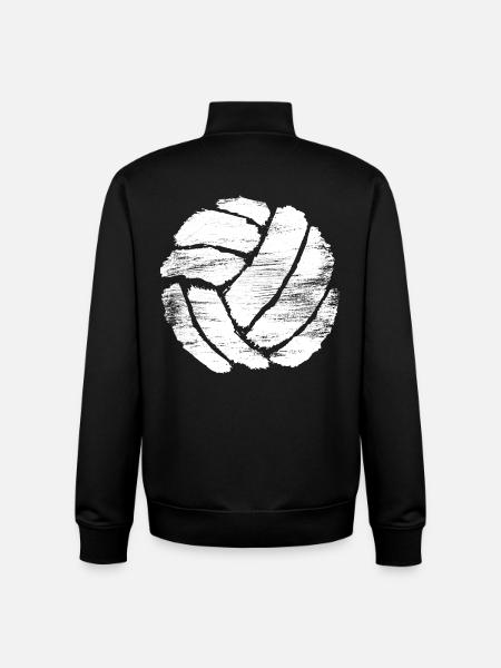 Volleyball Drawing - Unisex Organic Zip Sweatshirt by Stanley/Stella - black