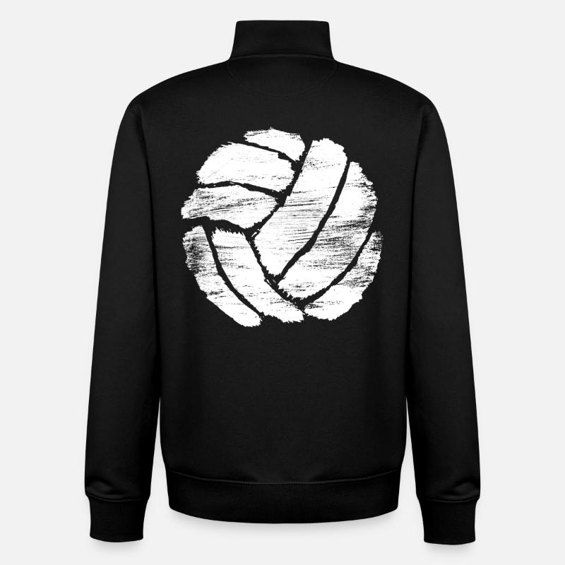 Dessin de volleyball - Sweat zippé unisexe en coton bio Stanley/Stella - noir