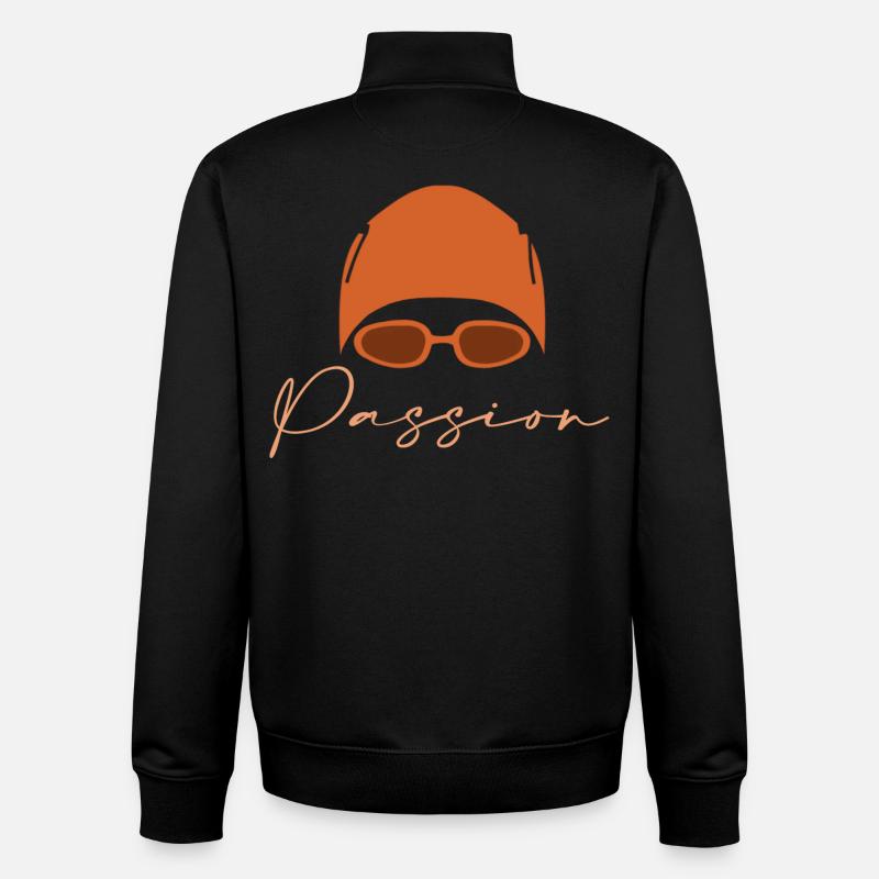 Nageur - Sweat zippé unisexe en coton bio Stanley/Stella - noir