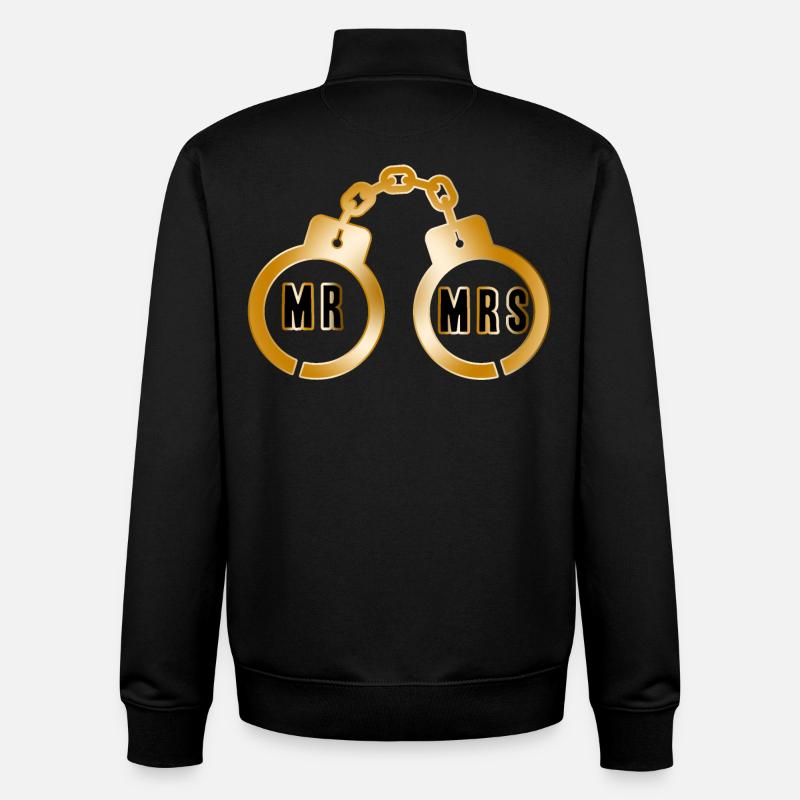 Goldenes Paar Handschellen-Emblem - Unisex Organic Zip Sweatshirt von Stanley/Stella - Schwarz