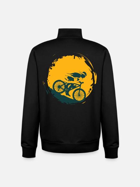 Mountainbiker mit Schwung - Unisex Organic Zip Sweatshirt von Stanley/Stella - Schwarz