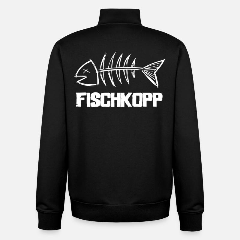 Fischkopp - Unisex Organic Zip Sweatshirt von Stanley/Stella - Schwarz
