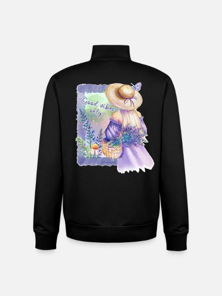 Pastellblumen GuteVibes - Unisex Organic Zip Sweatshirt von Stanley/Stella - Schwarz