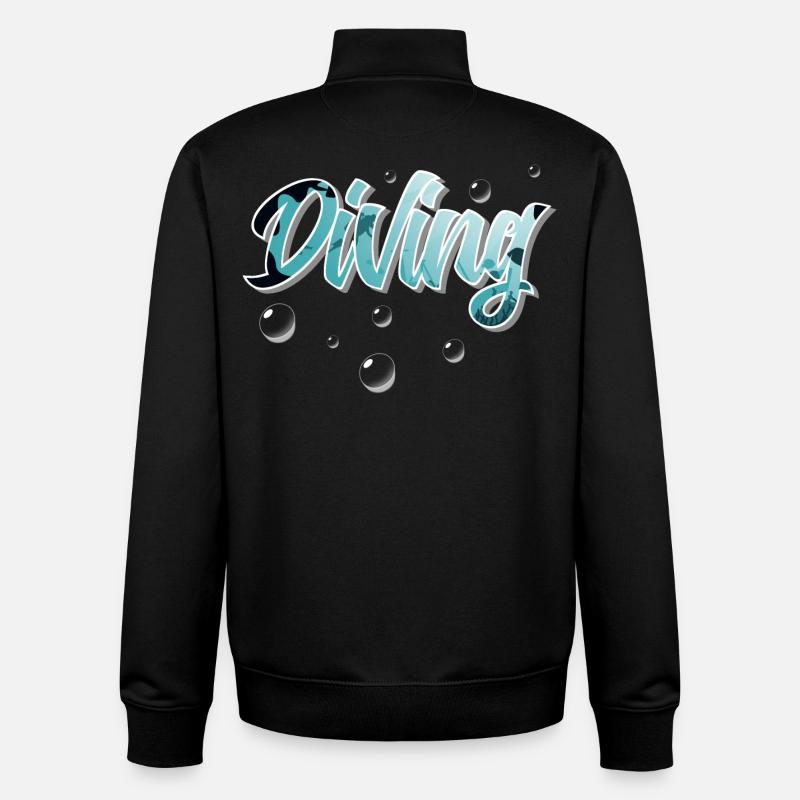 Plongeurs plongeurs - Sweat zippé unisexe en coton bio Stanley/Stella - noir