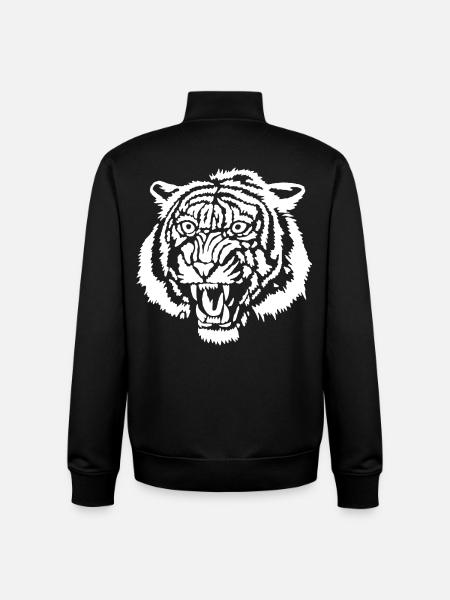 White tiger graffiti - Unisex Organic Zip Sweatshirt by Stanley/Stella - black