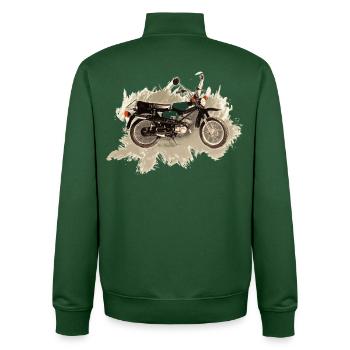 Enduro S51 - Unisex Organic Zip Sweatshirt von Stanley/Stella - Flaschengrün - Hinten - AI Model Male 185 dark (185cm)