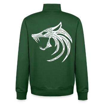 White demonic wolf - Unisex Organic Zip Sweatshirt by Stanley/Stella - bottle green - Back - AI Model Male 185 dark (185cm)