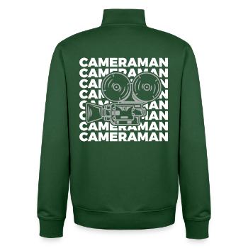 Oldschool Kameramann - Unisex Organic Zip Sweatshirt von Stanley/Stella - Flaschengrün - Hinten - AI Model Male 185 dark (185cm)