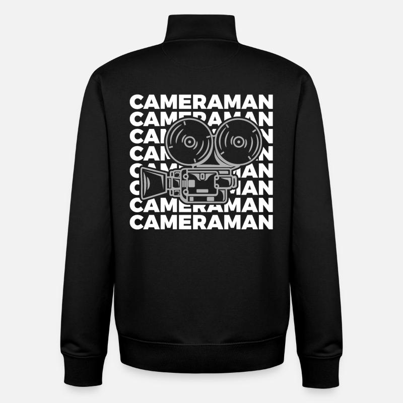 Old school cinematographer - Unisex Organic Zip Sweatshirt by Stanley/Stella - black