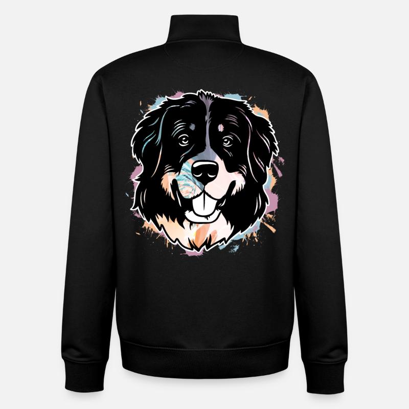 Bouvier bernois - Sweat zippé unisexe en coton bio Stanley/Stella - noir