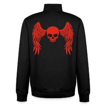 Rot geflügelter Schädel - Unisex Organic Zip Sweatshirt von Stanley/Stella - Schwarz - Hinten - AI Model Male 185 light (185cm)