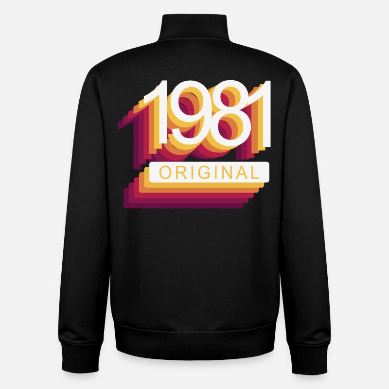 Geboren 1981 - Unisex Organic Zip Sweatshirt von Stanley/Stella - Schwarz