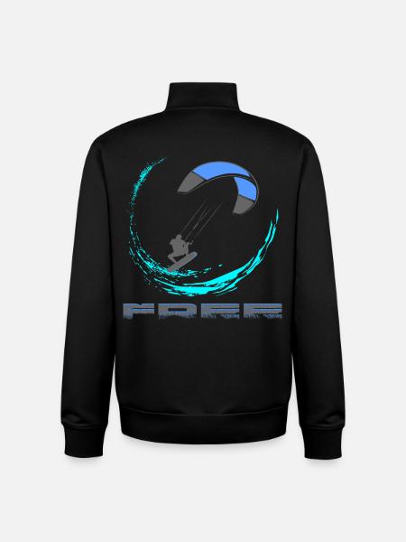 Kitesurf - Sweat zippé unisexe en coton bio Stanley/Stella - noir
