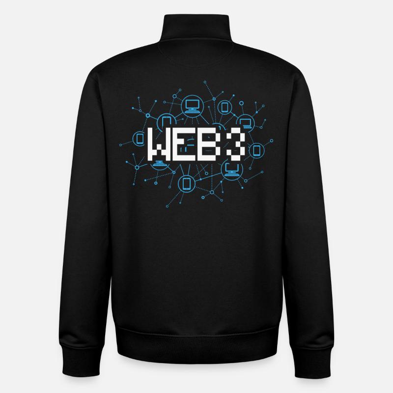 Web3 (en anglais) - Sweat zippé unisexe en coton bio Stanley/Stella - noir