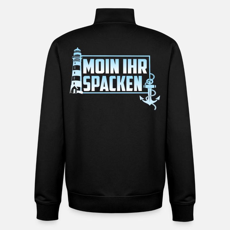 MOIN VOTRE SPACKEN - Sweat zippé unisexe en coton bio Stanley/Stella - noir