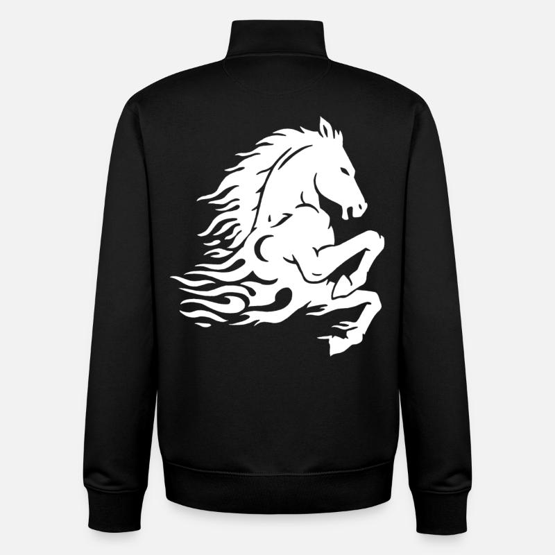 Ghost horse (white) - Unisex Organic Zip Sweatshirt by Stanley/Stella - black