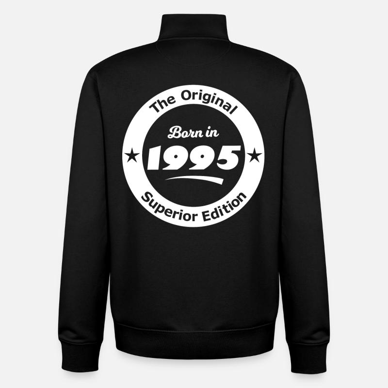Année de naissance 1995 - Sweat zippé unisexe en coton bio Stanley/Stella - noir