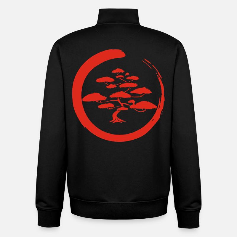 Red Japanese tree - Unisex Organic Zip Sweatshirt by Stanley/Stella - black
