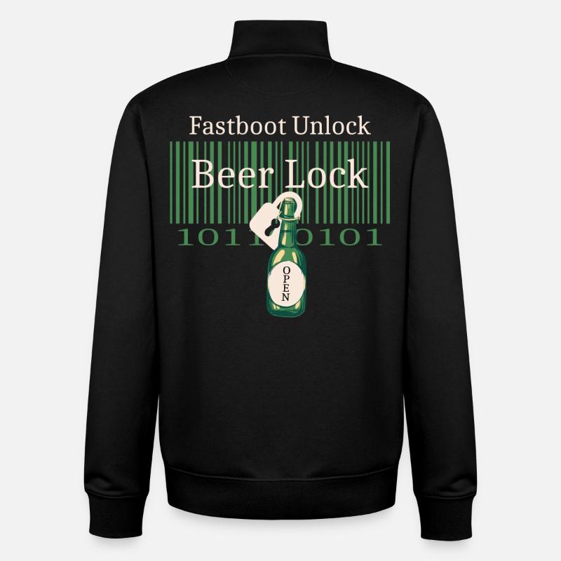 Hacker Beer Castle - Sweat zippé unisexe en coton bio Stanley/Stella - noir