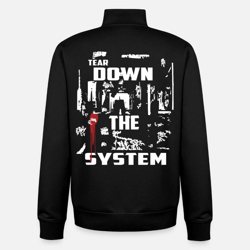 Détruire le système - Sweat zippé unisexe en coton bio Stanley/Stella - noir