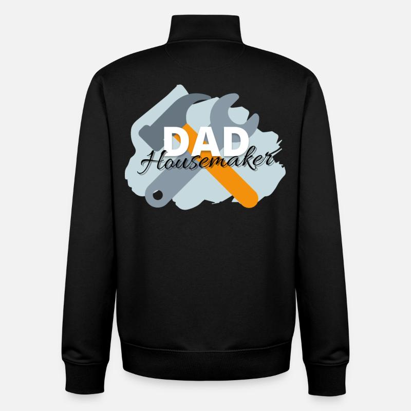 Dad Housemaker - Unisex Organic Zip Sweatshirt von Stanley/Stella - Schwarz