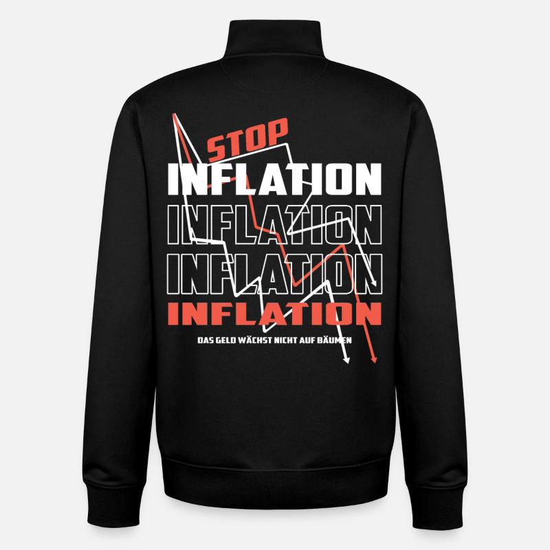 Stop Inflation - Unisex Organic Zip Sweatshirt by Stanley/Stella - black