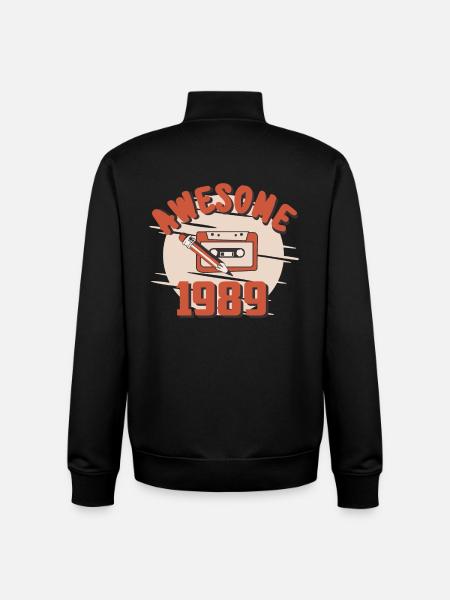 Cool 1989 Retro Tabe - Unisex Organic Zip Sweatshirt by Stanley/Stella - black