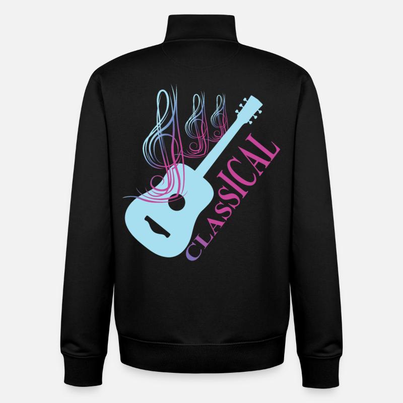 Classical Guitar Music - Unisex Organic Zip Sweatshirt by Stanley/Stella - black