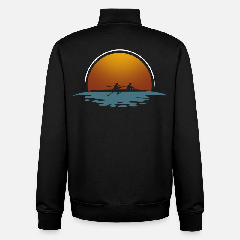 Rameur Rameur Bateau à rames - Sweat zippé unisexe en coton bio Stanley/Stella - noir